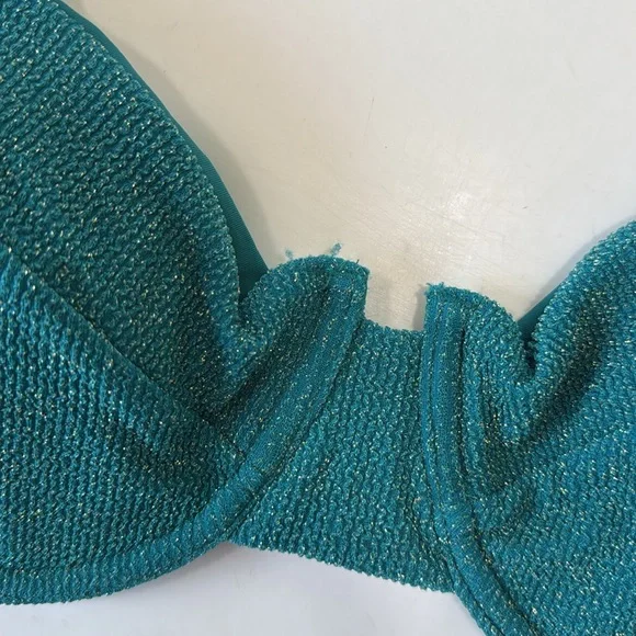 NWT Vetchy Laguna Emerald Green Gold Teal Blue Underwire Bikini top Sz 2XL - Picture 5 of 9